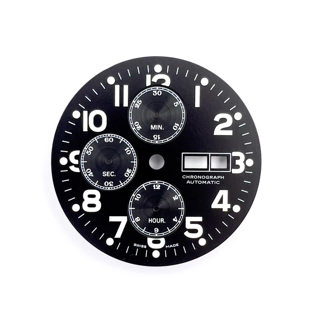 Cadran Kadloo Ocean Chrono Pour Valjoux 7750 - Noir/acier/bleu, Neuf