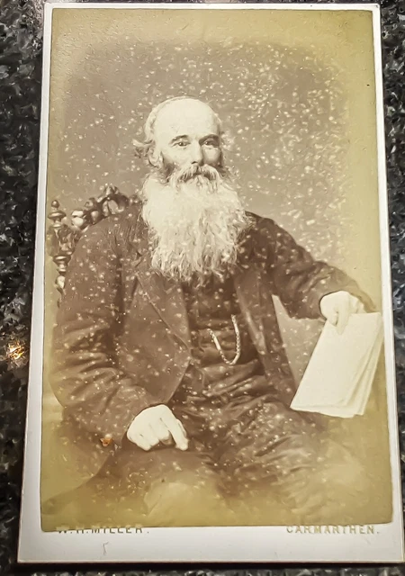 CDV photo portrait of man with beard, mid 19th century.
