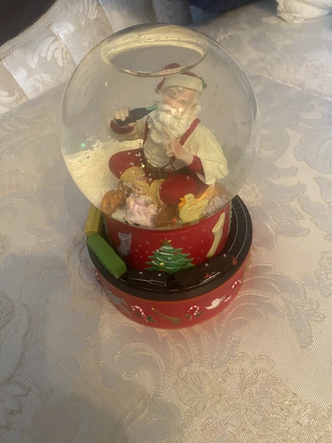 Globo de nieve musical de Navidad de Coca-Cola 2001 Santa Hallmark
