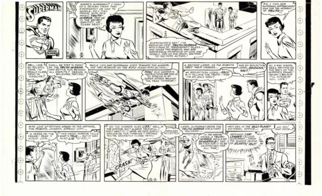 Superman Lois 1961 Original Sunday Comic Strip Production Art Page Wayne Boring