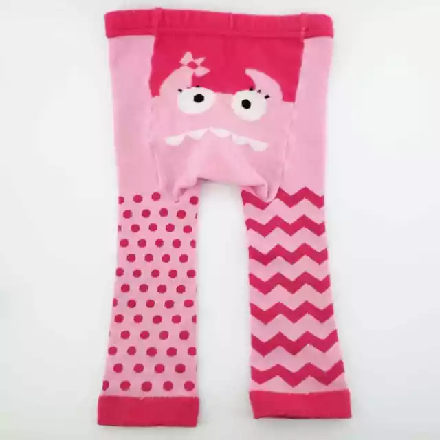 Doodle Pants Girl Pink Monster Leggings Chevron Polkadot Organic Cotton 3-12 mo