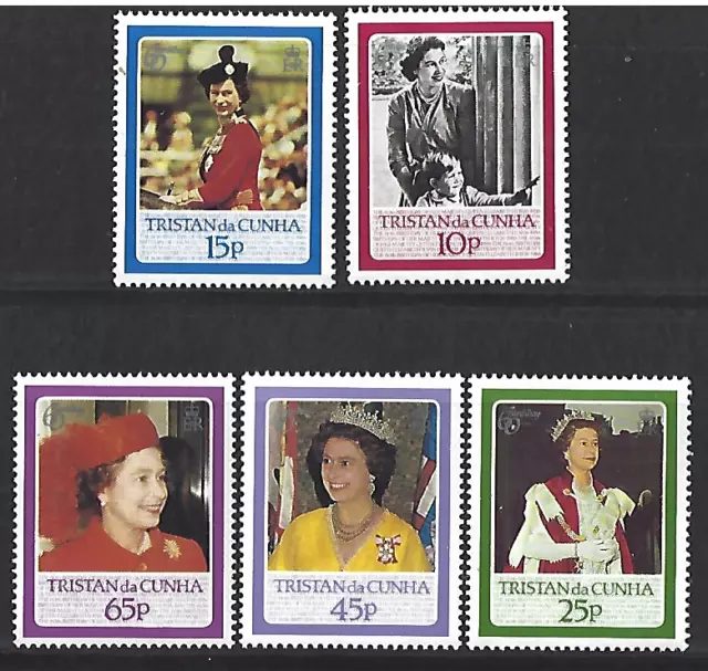 Tristan Da Cunha 1986  Queens 60Th Birthday Set Of 5  Unmounted Mint, Mnh