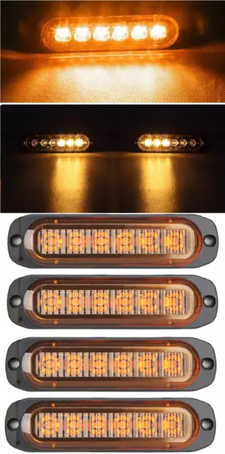 Giallo Flash Lato LED Evidenziatore Luci con Gomma 4x 12-24v Rimorchio Camion