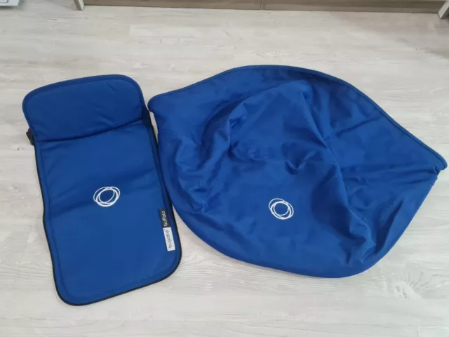 Bugaboo buffalo royal blue fabric set Extandable hood & apron