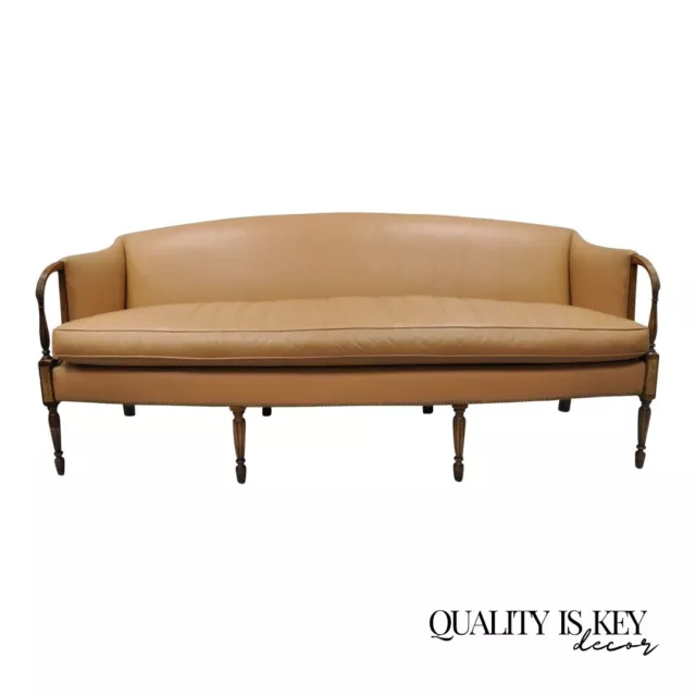 Caramel Tan Leather Sofa Couch