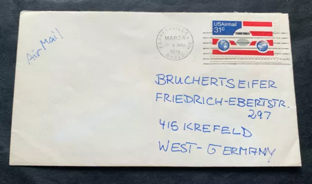 USA 1979 Farmersville - used envelope to Krefeld with Michel No. 1201