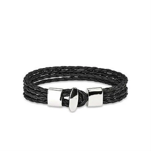 Bracelet Homme Cuir Tête De Mort - Style Gothique Biker - Neuf Avec étiquettes