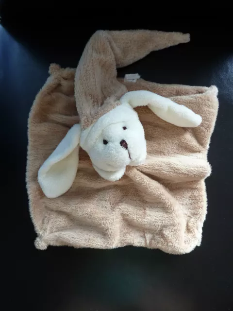 Ni1- DOUDOU PLAT CMP LAPIN ou CHIEN beige marron clair blanc long bonnet TTBE !
