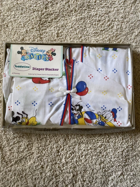 Vintage 80s Disney Babies Diaper Stacker Mickey Mouse Minnie Pluto Donald