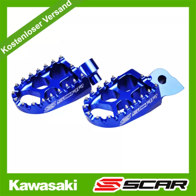 Fußrasten FUSSRASTEN KAWASAKI KX-F KXF 250 450 KX250F KX450F BLAU SCAR RACING