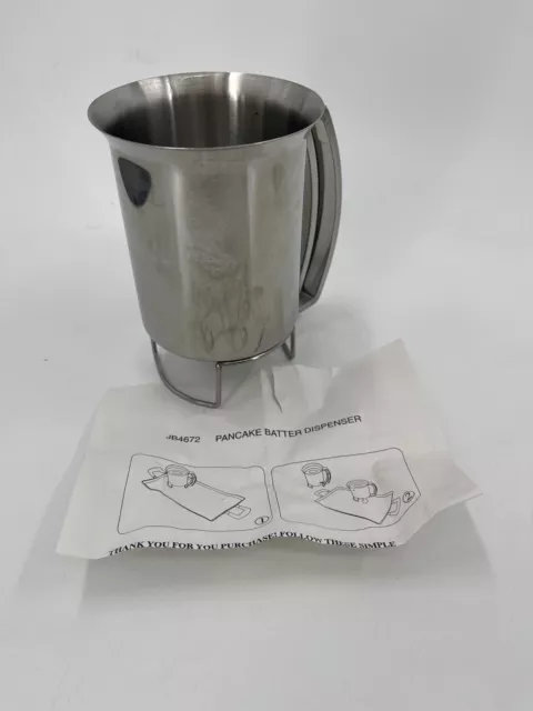 Pancake Batter Dispenser Stainless Steel Holds 3 Cups of Batter Chef Buddy