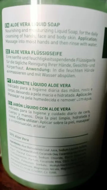 Sapone Detergente Mani Viso Corpo all'Aloe Vera 3