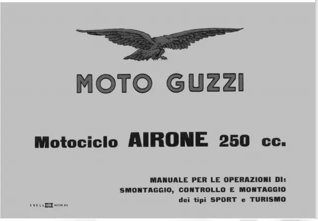 Manuale di officina riparazioni Moto Guzzi Airone 250 cc Sport e Turismo in PDF