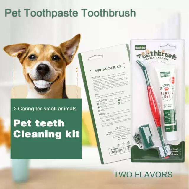 Pet Dog Cat Dental Care Toothbrush Toothpaste Kit Finger Clean Brush Mouth (η 2