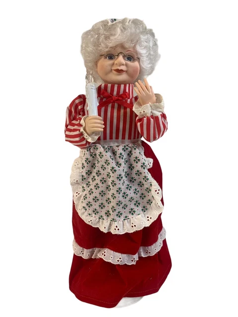 Vtg Mrs. Clause Telco Motionette Christmas Caroler Doll Figurine Animated 17"