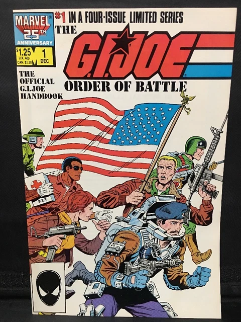 G.I. Joe #1 Order of Battle. Marvel Comic Book (1986) Sharp Unread Copy.