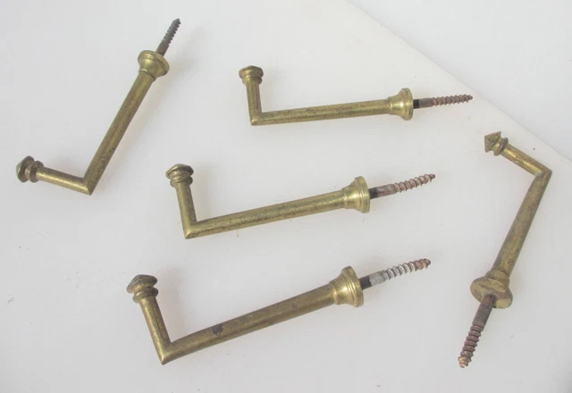 Vintage Brass Curtain Tie Backs Hooks French Old Hook Hanger Rococo 4"D -£10each