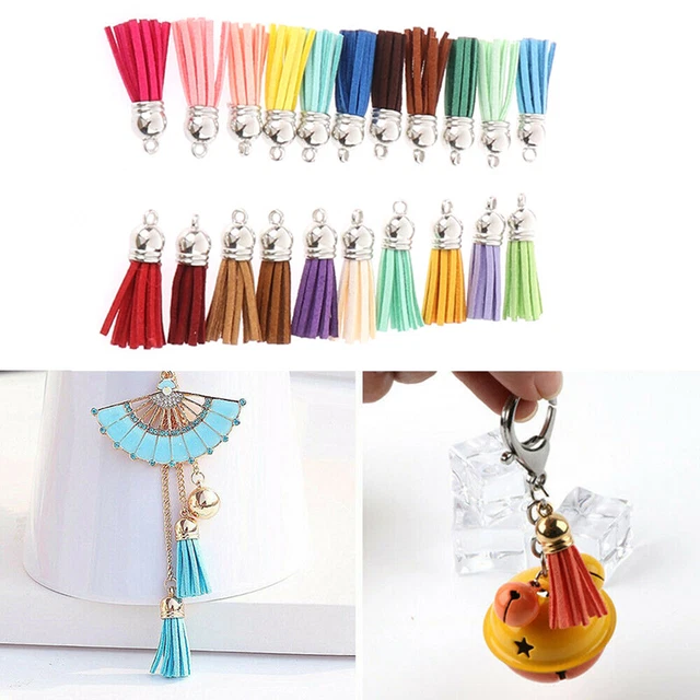 10Pcs 38mm Leather Tassel For Keychain Cellphone Straps Jewelry Suede Fringe ql