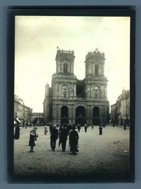 France, Auch, La cathédrale  Vintage silver print. Gers. Tirage argentique