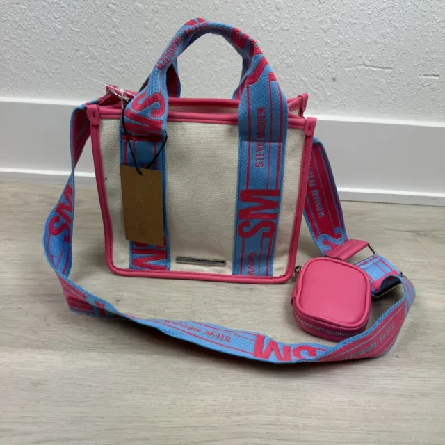 Steve Madden Bwebber Crossbody Tote Bag Blue Pink TikTok NEW