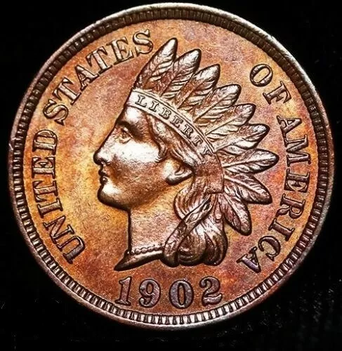 1902 Indian Head Cent Ms62Rb Pcgs