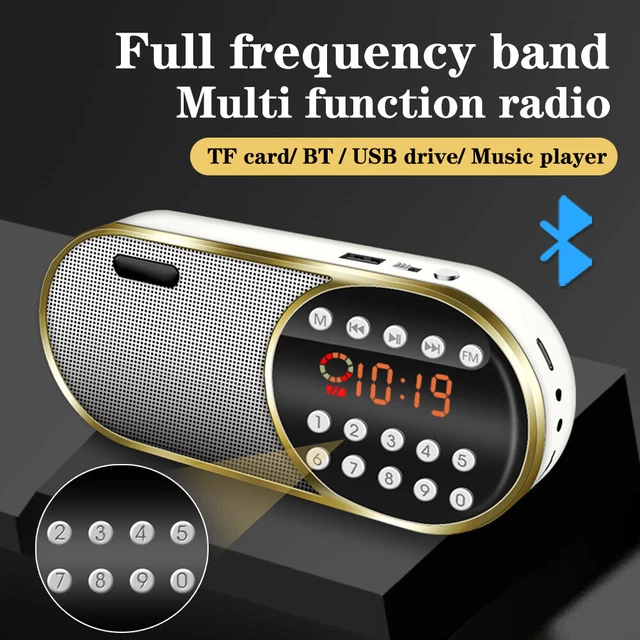 PORTABLE FM/AM RADIO Digital Bluetooth Speaker MP3 Player Rechargeable