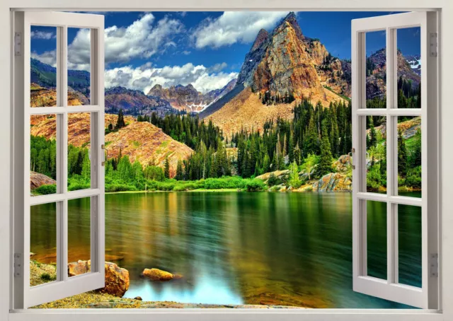 Scottish Highland  Scene View Through Window  Canvas Print Wall Art Picture Uk