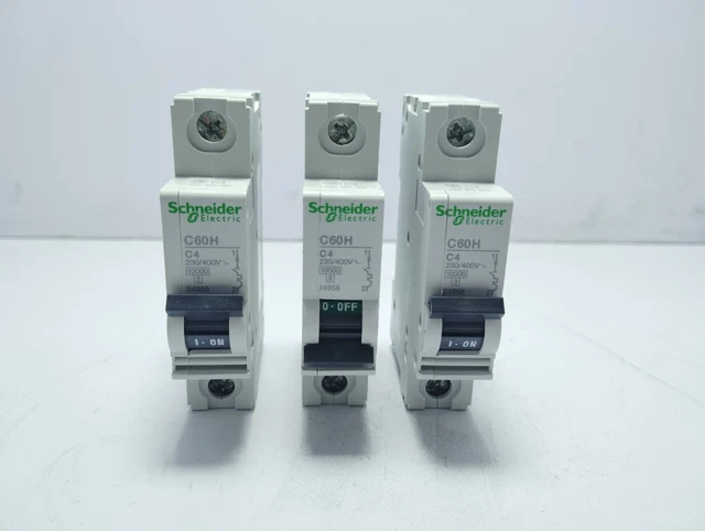 Schneider Electric 24958 C60H C4 Miniature Circuit Breaker - Lot of 3