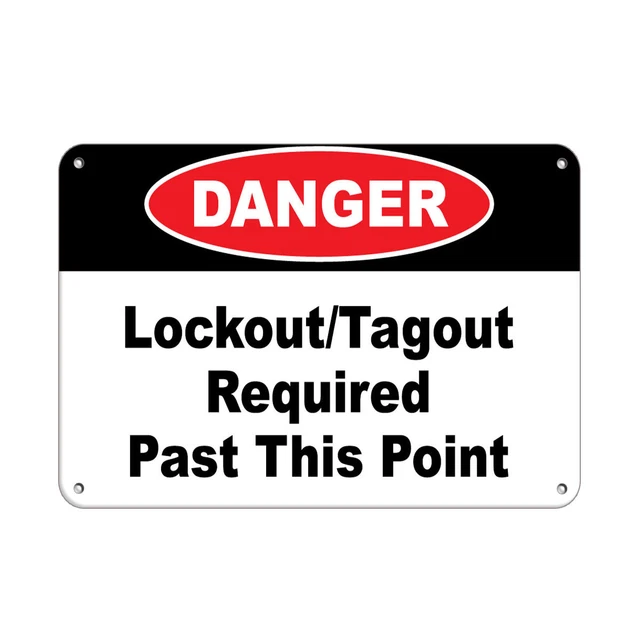 HORIZONTAL METAL SIGN Multiple Sizes Danger Lockout Tagout Required ...