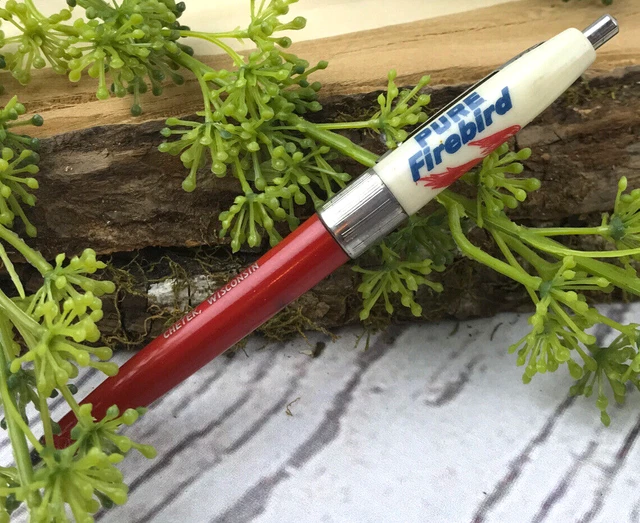 Vtg Pure Firebird Gasolines Nelson Oil Co Chetek WI Advertising Pen Tucker USA