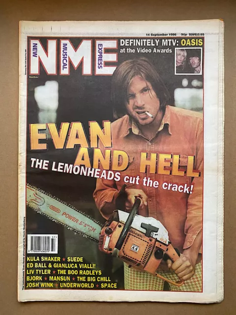 Lemonheads Nme Magazine Sept 14 1996 - Evan Dando Cover With More Inside Uk