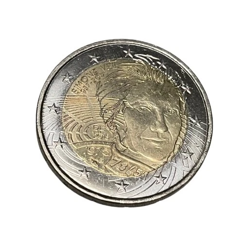 Pièce rare de 2 euros Simone Veil  (1927-2017), France, métaux : bi-métallique 