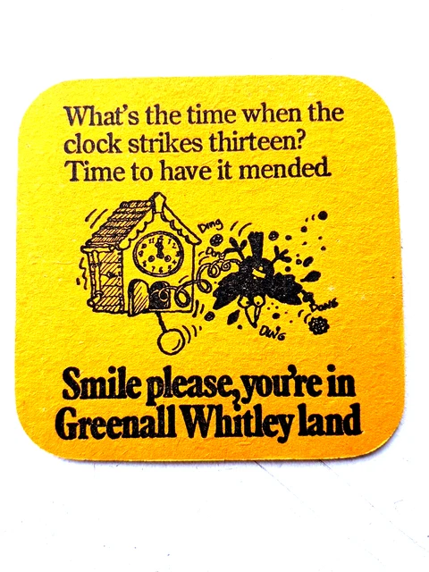 Vintage GREENALL WHITLEY / GREENALL'S - Cat No'343  Beer mat / Coaster