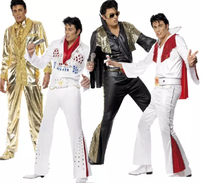 Elvis Presley Costume Ladies Mens Elvis 1960s Fancy Dress Rockstar Elvis