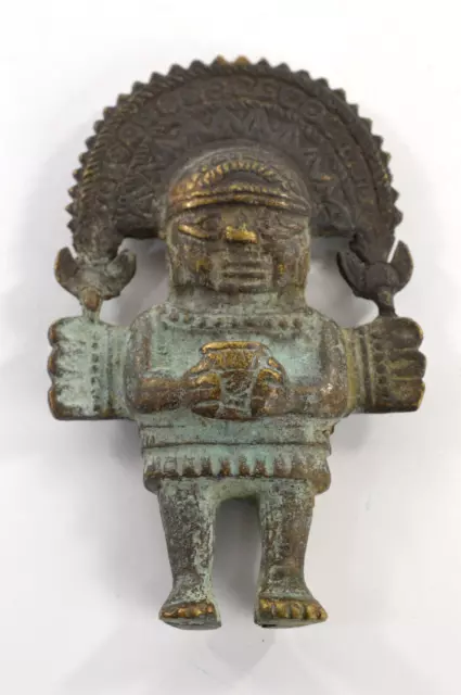 Alte Bronze Figur - Azteken Maya ?? - Massive Ausformung