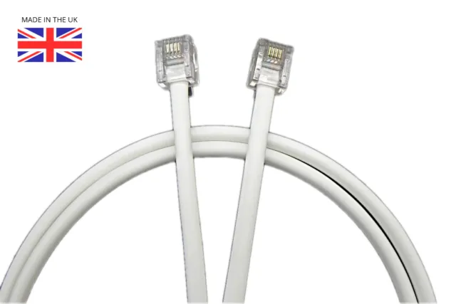 4M White Router Extension Cable Fast Broadband DSL Connection RJ11-RJ11 BT SKY