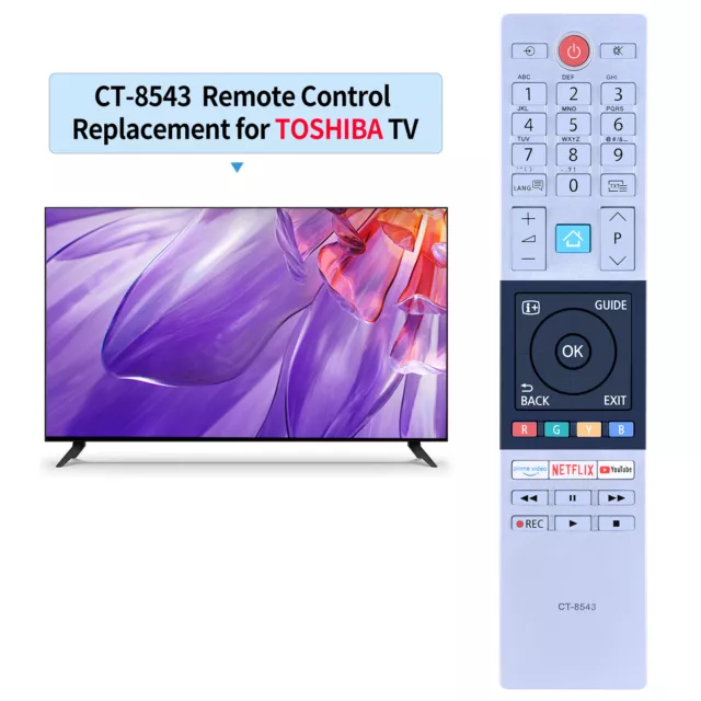 CT-8543 Ersatz Fernbedienung für Toshiba Smart TV 32W2863DG 32W2863DA 40L2863DG 2