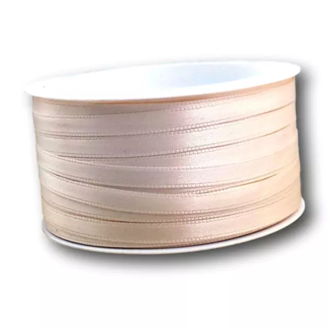 10m Schleifenband Creme Satinband 6mm Taufe Hochzeit Karten basteln