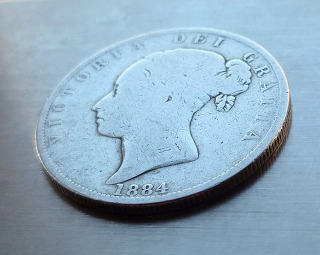 1884 British Half Crown Coin GB UK Queen Victoria 0,925 Silver Coin