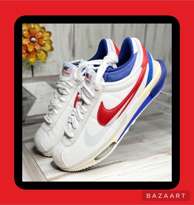 NIKE SACAI ZOOM Cortez SP White Red Blue Brand New Sz 12 DQ0581 ...