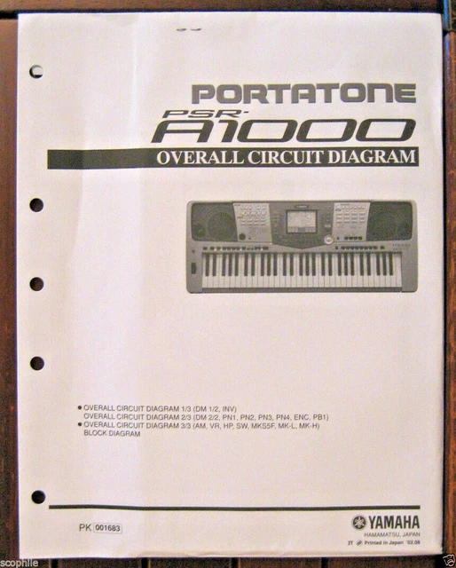 Yamaha PSR-A1000 Clavier Original Globale Circuit Diagramme Et Schematics