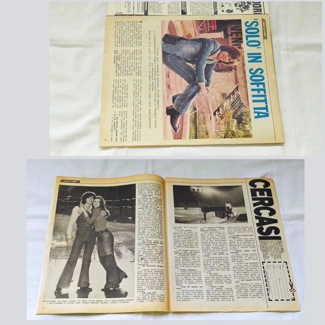 CLAUDIO BAGLIONI_5 pagine di ritagli/articoli di giornale/ vintageclippings