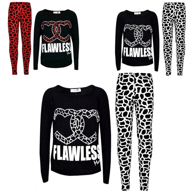 Bambine Flawless Stampato Moda Top & Trendy Set Leggings New Età 7-13 Anni