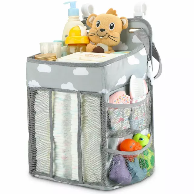 Hanging Diaper Caddy Crib Nursery Organizer Stacker Storage for Newborn Baby