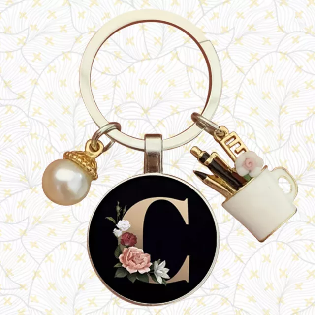 Letter C Keychain Alphabet Letter Keychain Charms for Key Handbag Backpack 2.5cm