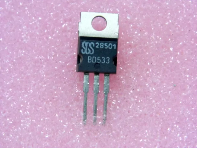 Lot x5 : transistor BD 533 / BD533 ~ transistor NPN Si TO220 ~ Ic max 4A