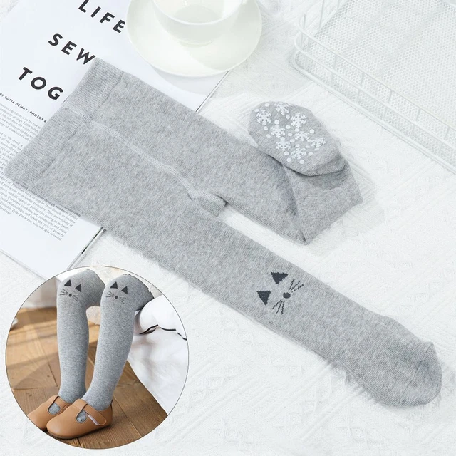 Mantenere caldo Bambino Calze antiscivolo Leggings Gatto Calzini per bebè