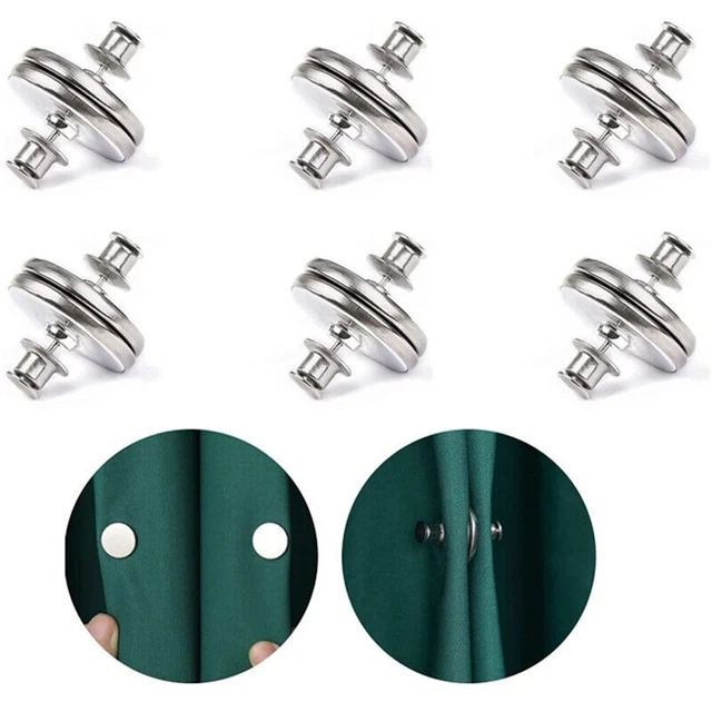 Exquisitos accesorios de botones para piezas de cortinas hebilla plateada desmontable