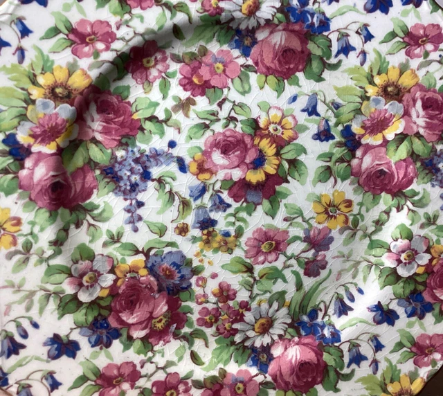 Royal Winton Grimwades Summertime Chintz Square Lunch Plate #775 6” 2