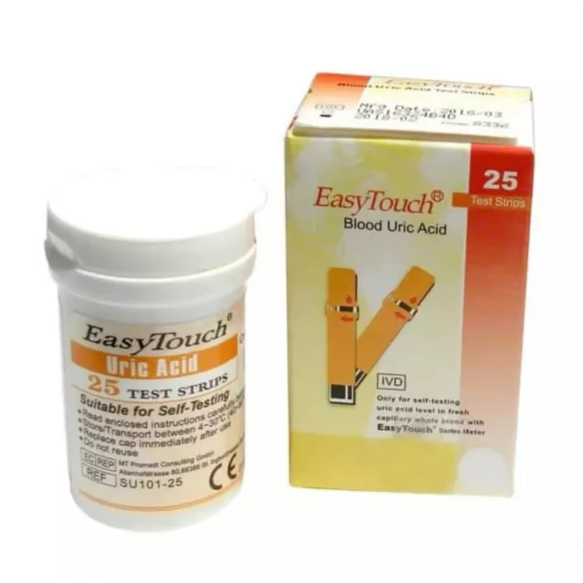 EasyTouch Easy Touch Blood Uric Acid 25 Test Strips - EXP 2025